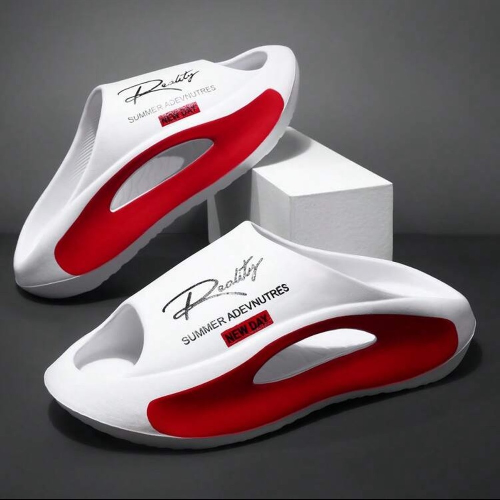 Manfinity Men's Casual Letter Print Slip-On Sandals